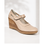 Marimea 37 Pantofi dama cu platforma din piele naturala Bej P9154BEJ